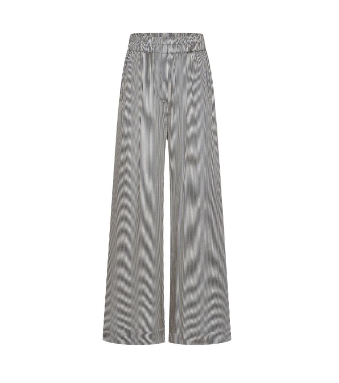 By-Bar Amsterdam benji silky stripe pants 886-jet black stripe