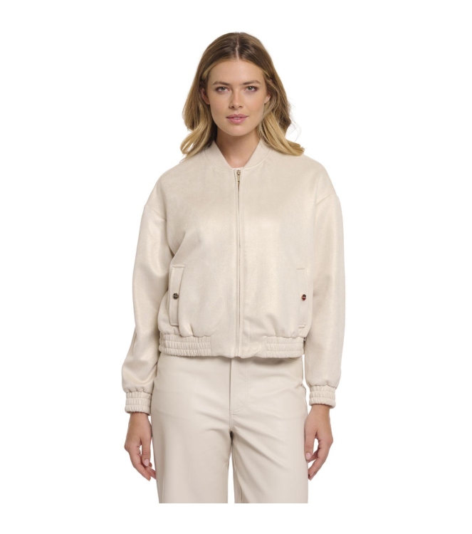 Rino en Pelle Bomber jacket with zipper closure 10828 birch gold