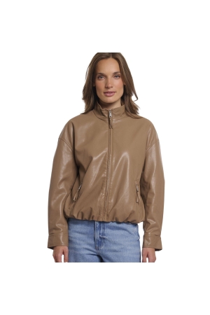 Rino en Pelle Blouson jacket with button closure 11011 slate bark