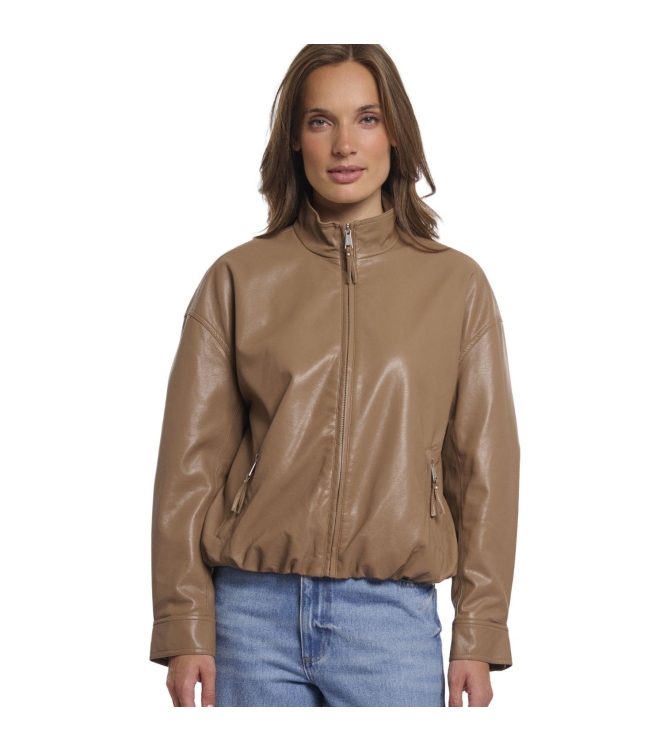 Rino en Pelle Blouson jacket with button closure 11011 slate bark