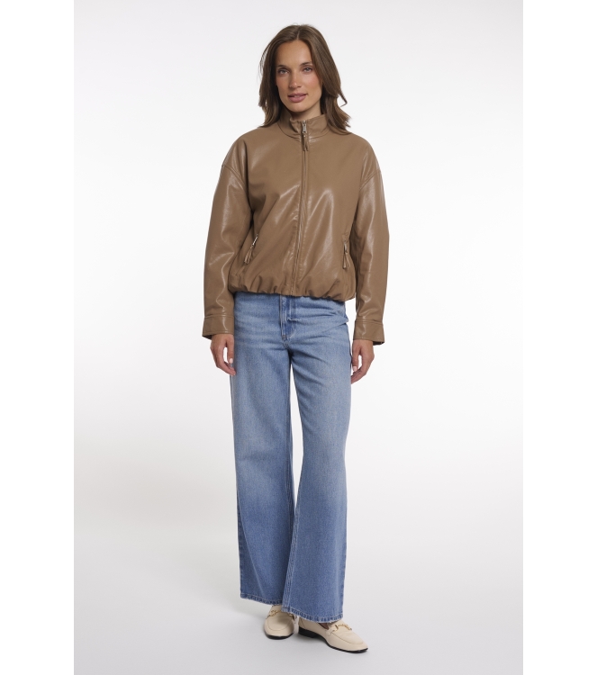 Rino en Pelle Blouson jacket with button closure 11011 slate bark