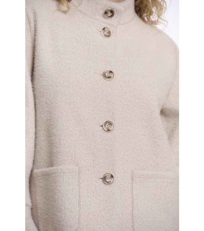 Rino en Pelle Cape coat 11067 stone snow