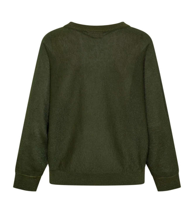 Freequent Metallic knit bat sleeve Kombu green