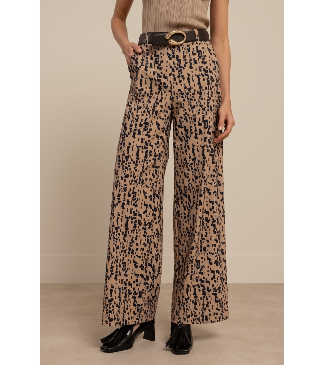 Studio Anneloes Lexie block trousers 2269 latte/dark blue