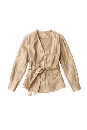Nikkie Porlamar Wrap Blouse 2593 Travertine