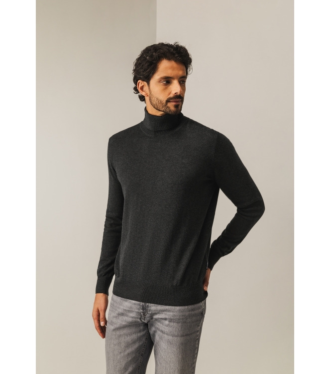 State of Art Pullover Col Plain 9800 Donkerantraciet