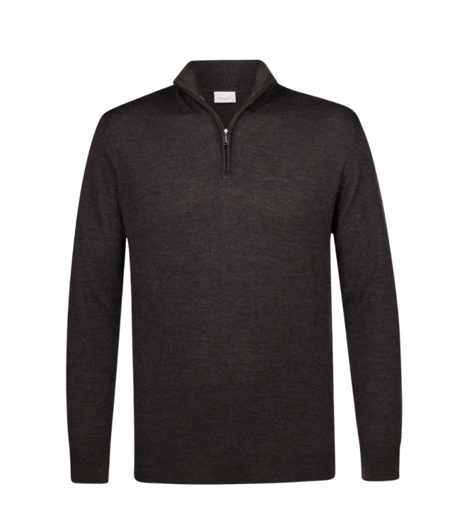 Profuomo PULLOVER HALF ZIP DARK BROWN H2Darkbrown