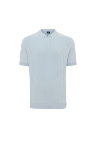 Genti Polo zip SS 118 Light blue