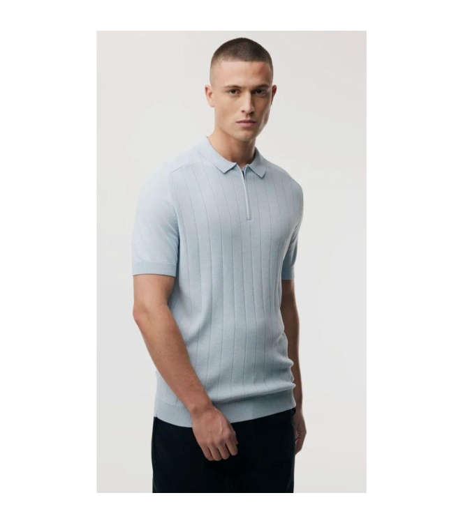 Genti Polo zip SS 118 Light blue