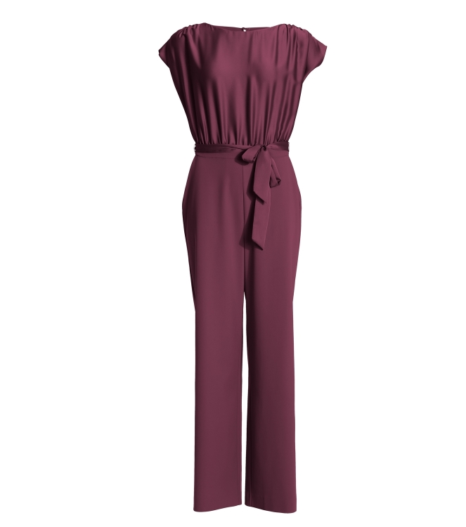 Swing Jumpsuit aus Material-Mix 612 Merlot
