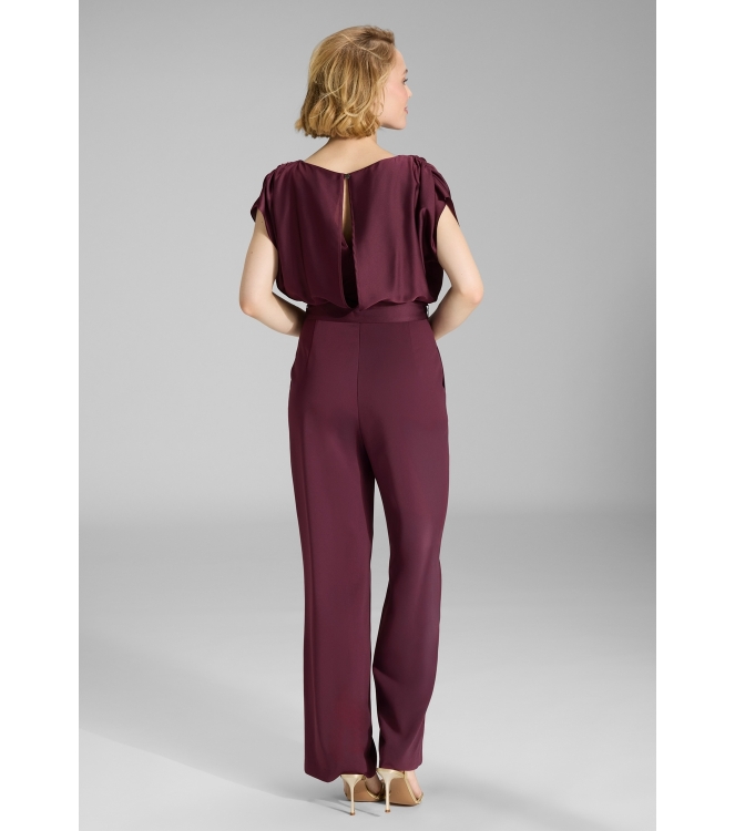 Swing Jumpsuit aus Material-Mix 612 Merlot