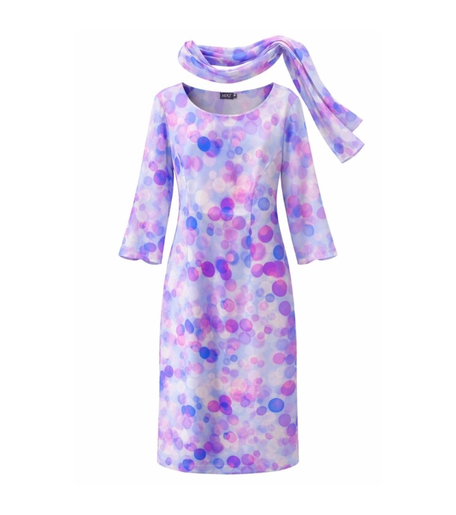 Moq Jurk 205 Multi-l.blauw