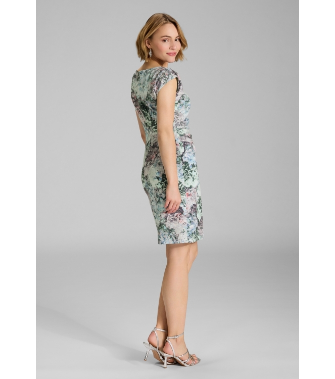 Swing Etui Kleid aus floral bedrucktem Sc 3701 Deep slate/multi