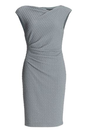 Swing Etuikleid aus Jersey Cloque mit Dra 393 Ice blue