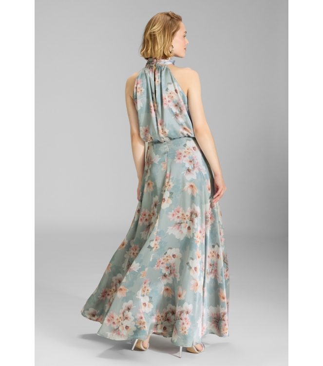 Swing Abendkleid mit blusigem Top aus flo 3968 Ice blue/vintage pink