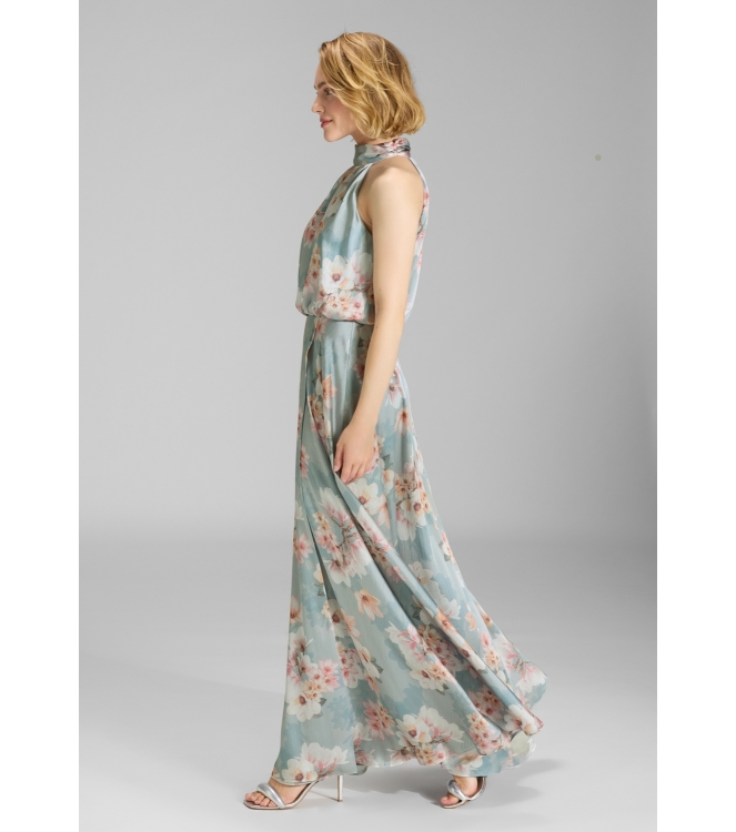 Swing Abendkleid mit blusigem Top aus flo 3968 Ice blue/vintage pink