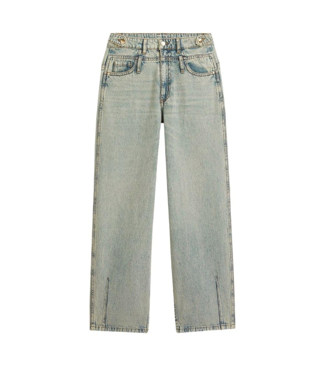 Josh V LOUELLA mid-rise wide-leg jeans 606 light dirty denim