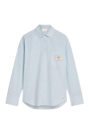 Josh V NEVEAH oversized blouse with scarf tie 630 fresh blue stripe