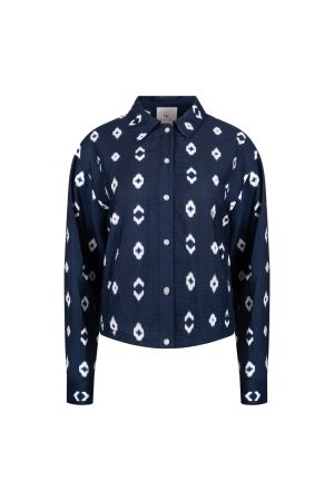 NUKUS Newport Blouse 70 navy
