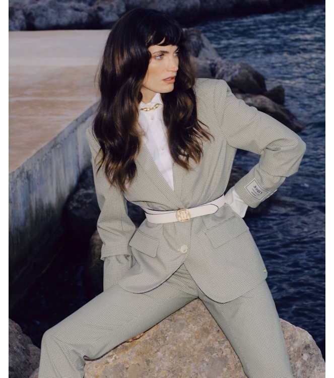 Josh V PERRI belt 614 creme white black