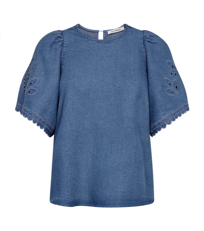 Co Couture TillyCC Emb SS blouse 552 Denim blue