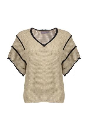 Geisha Pullover raglan V-neck 721 Light sand