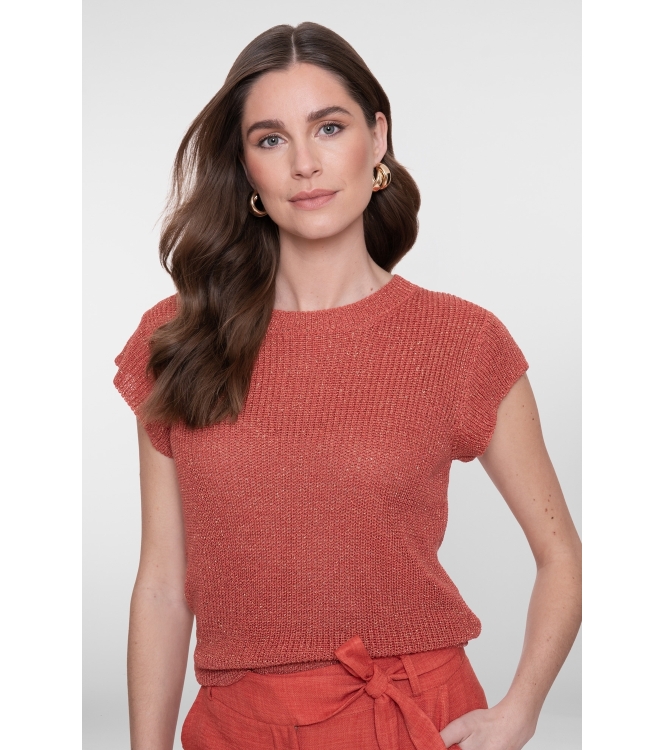 Geisha Pullover lurex sleeveless 743 Brique