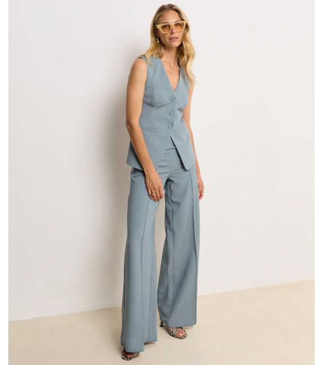 Josh V REIGN fitted gilet 625 sky blue melange