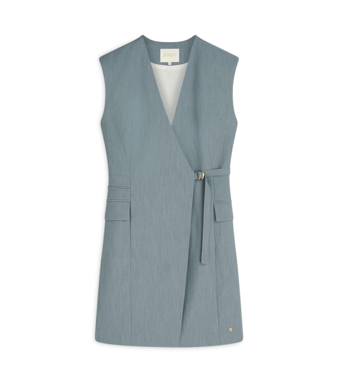 Josh V HENLEY wrap dress 625 sky blue melange