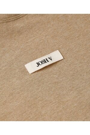Josh V SUE regular fit T-shirt with shoulder pads 622 light khaki melange
