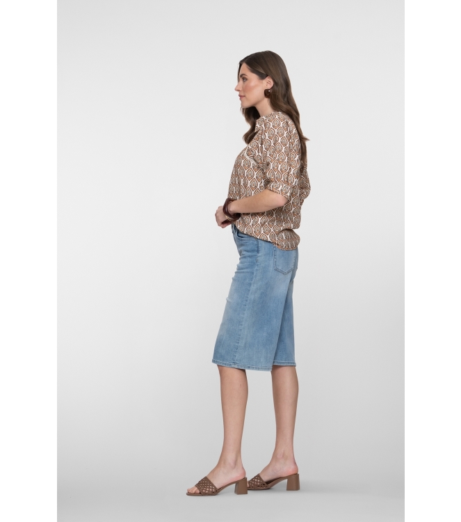 Geisha Jeans short long 835 Stonebleach denim