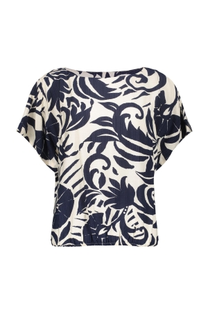 Geisha Top flower bi-color 675 Navy