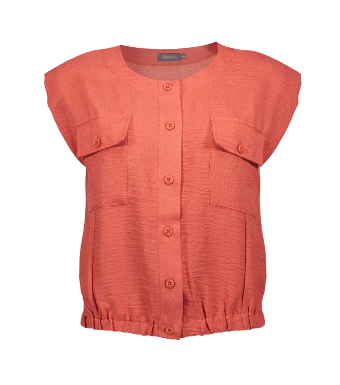 Geisha Blouse with pockets 00201 Burned orange