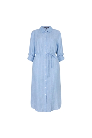 Red Button Shirtdress 31 Light blue