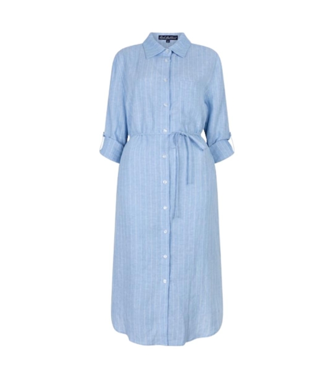 Red Button Shirtdress 31 Light blue