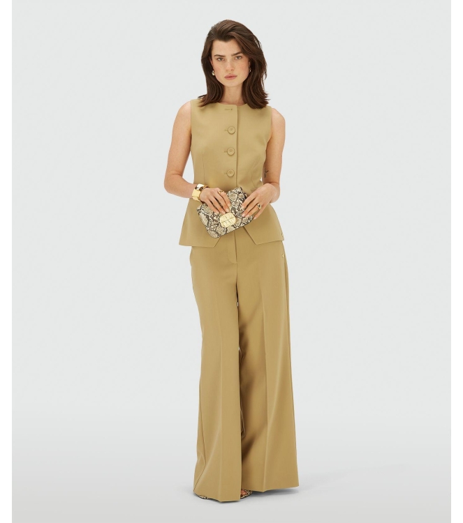 Josh V JESSIE high-rise wide-leg trousers 623 mustard yellow