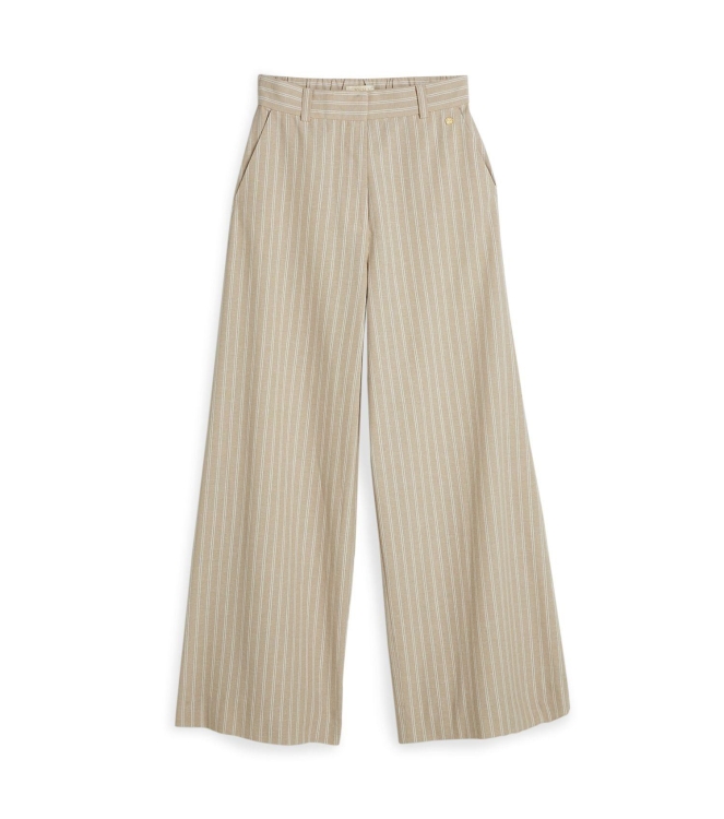 Josh V ODESSA mid-rise wide leg striped trousers 634 stone stripe