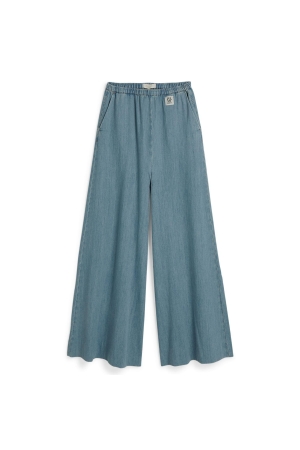Josh V SERA wide leg trousers in denim look 948 mid blue denim