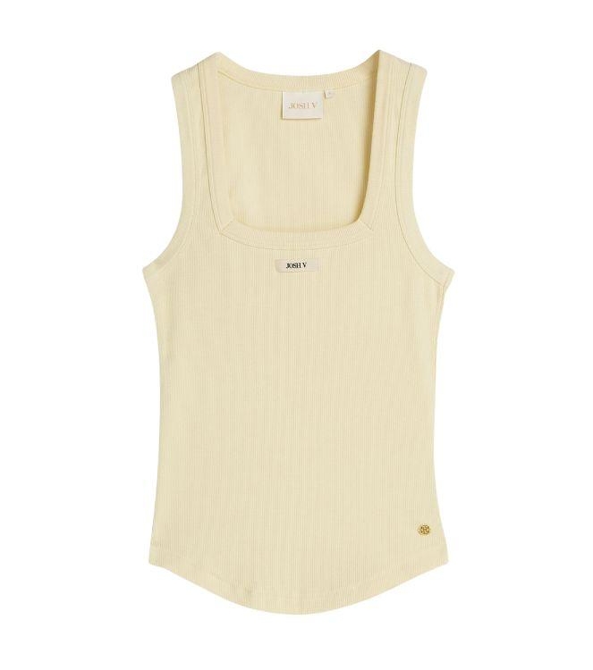 Josh V DIEDA slim fit top with logo 613 butter yellow