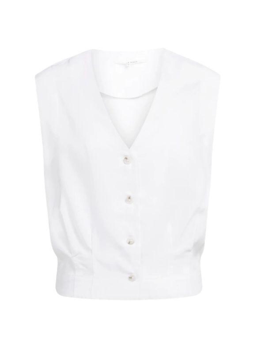 Yaya Mouwloze blouse met plooien en 00000 Pure white