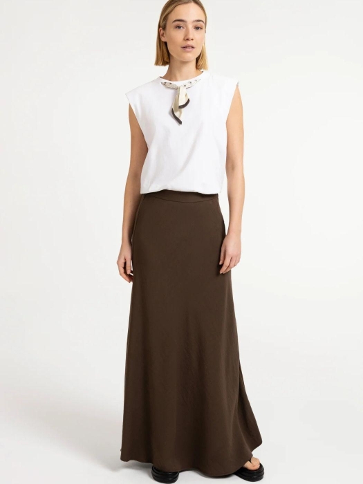 Yaya Maxirok in A-lijn van geweven slate black brown
