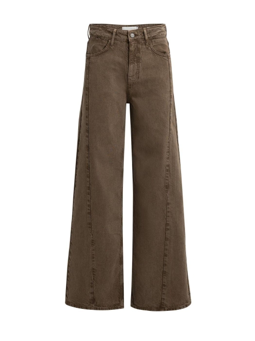 Yaya Denim hoge taille 911191 Cocoa brown dessin