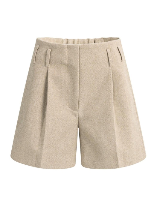 Yaya Bermuda van gemeleerde visgraat 990972 Beige mel
