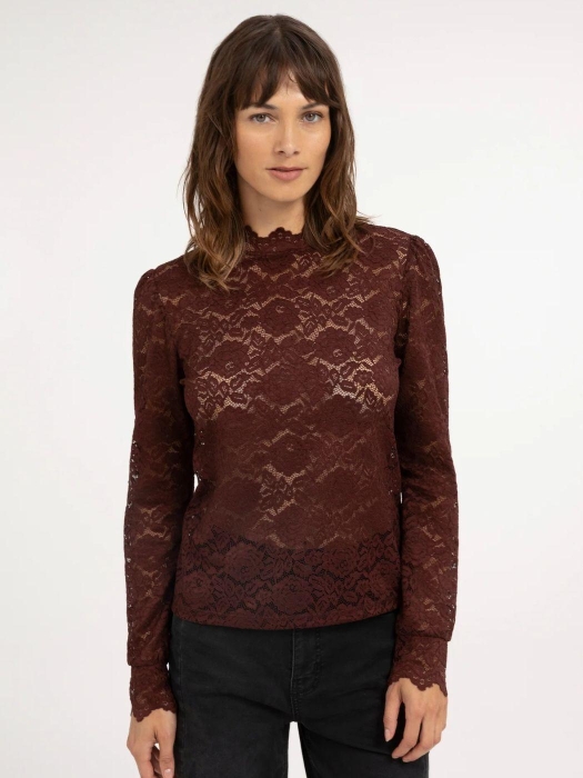 Yaya kanten top 91317 Bitter chocolate red