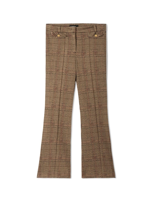 Cambio Fleur cropped 833 Check caramel/burgundy